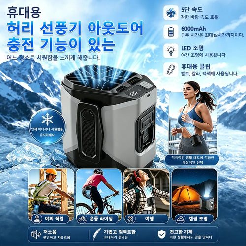 Portable Waist Fan with Power Bank